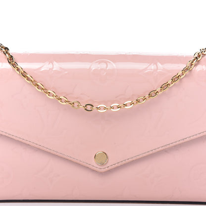 Louis Vuitton Vernis Felicie Chain Wallet Rose Ballerine 9 of 9
