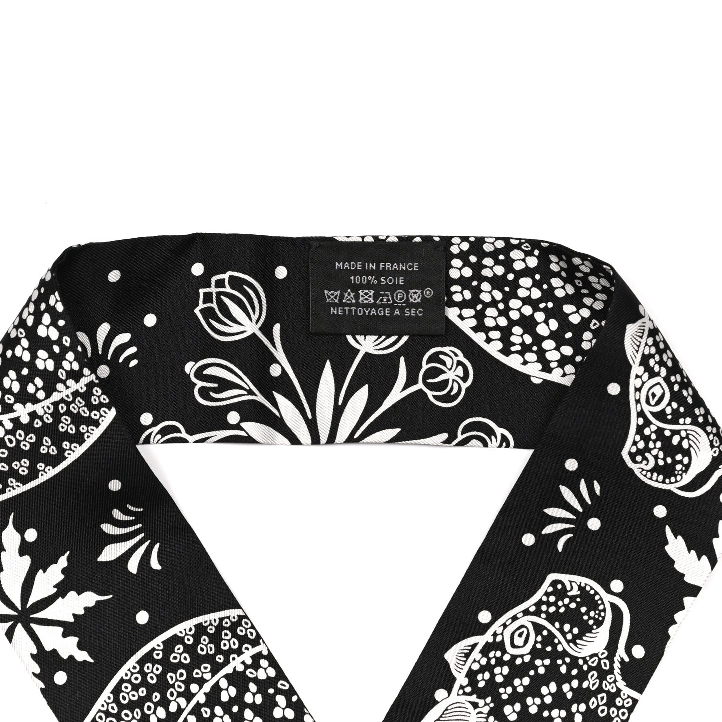 Silk Les Leopards Twilly Black White