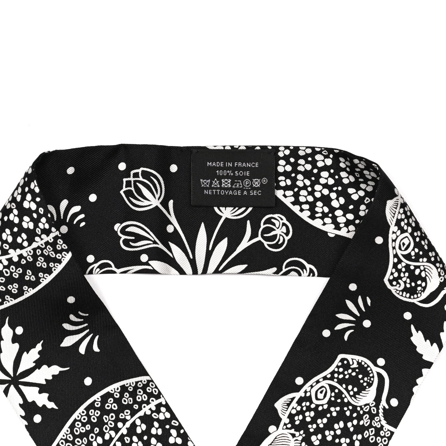 Hermes Silk Les Leopards Twilly Black White 3 of 3