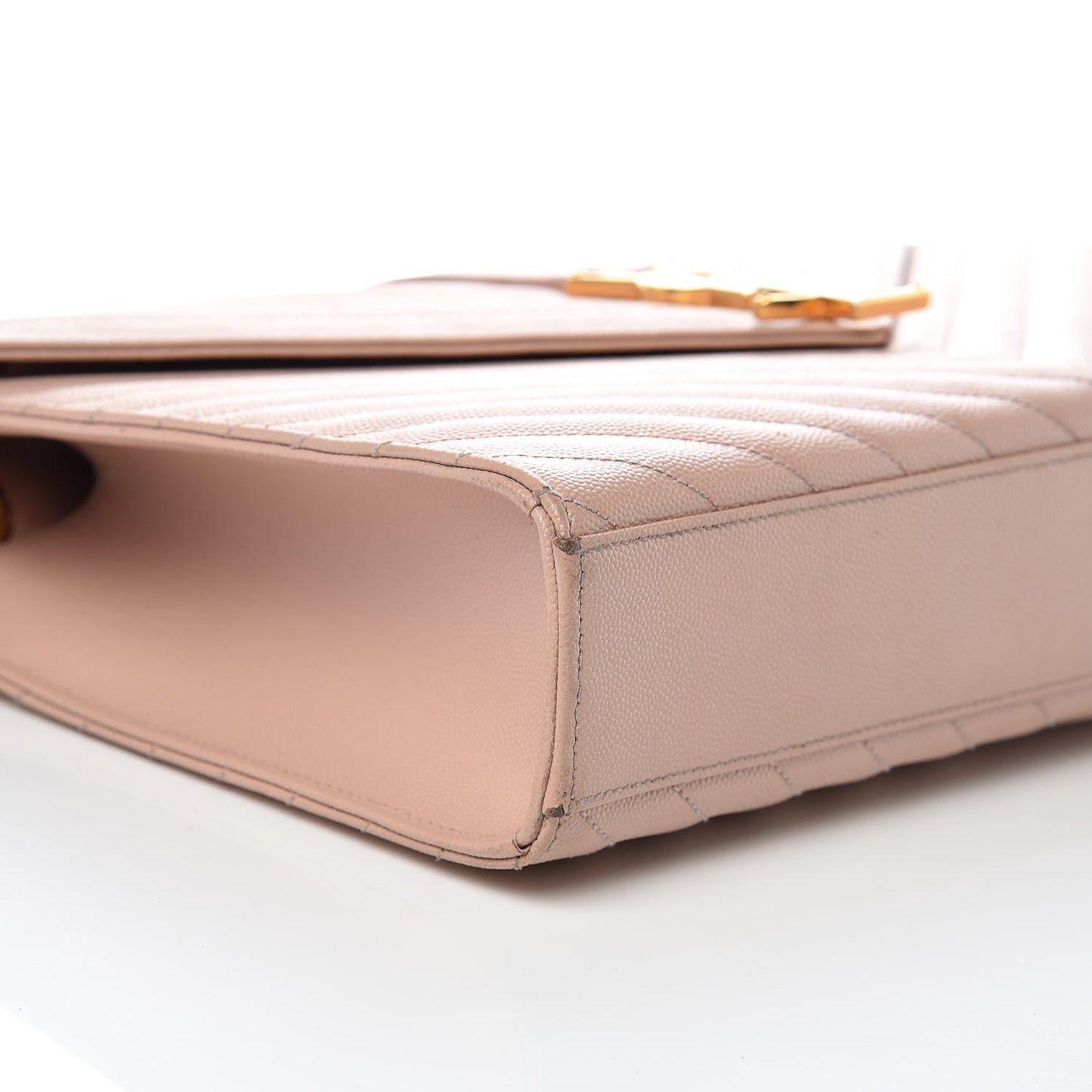 Grain De Poudre Matelasse Chevron Large Monogram Satchel Nude Powder