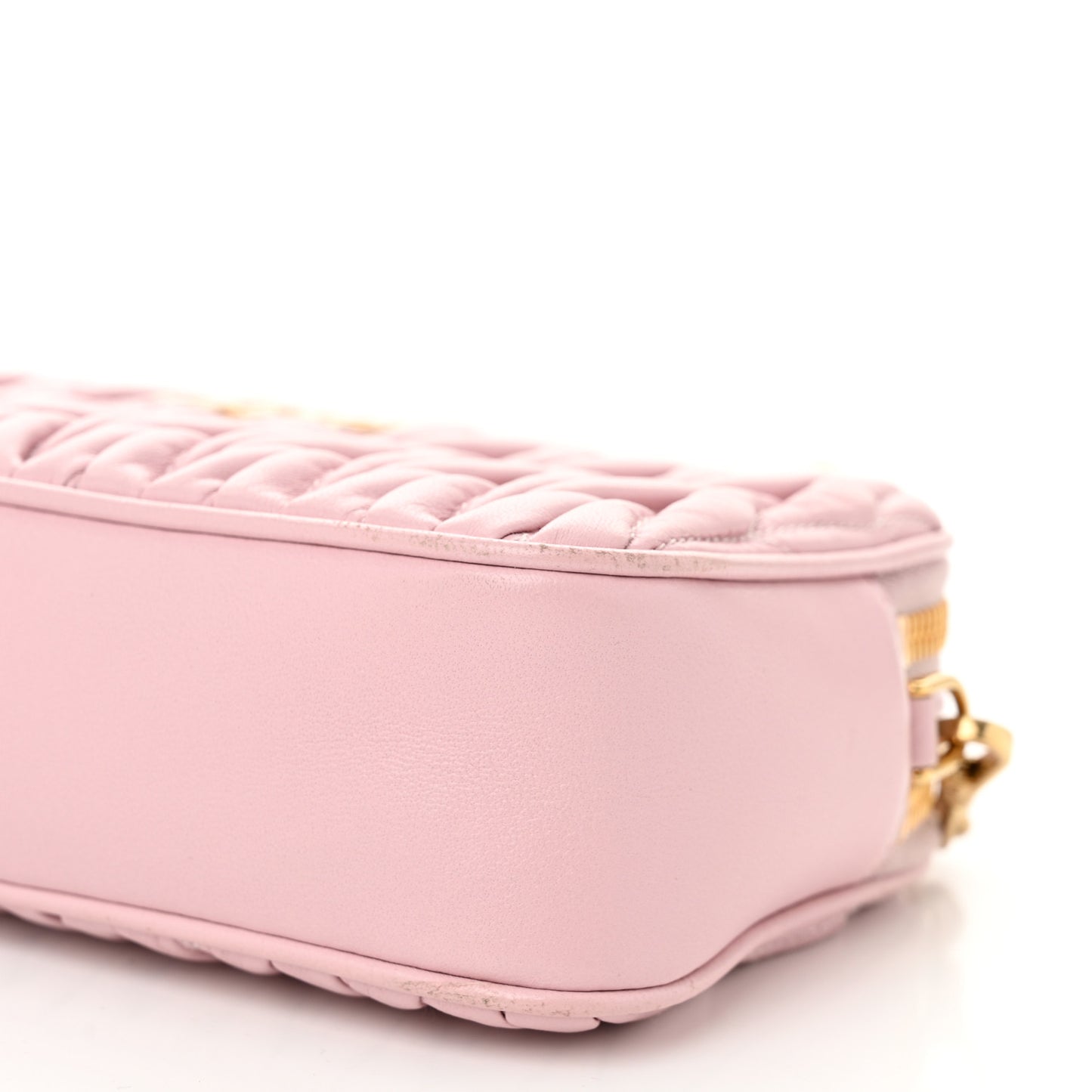 Nappa Matelasse Double Zip Chain Shoulder Bag Alabastro