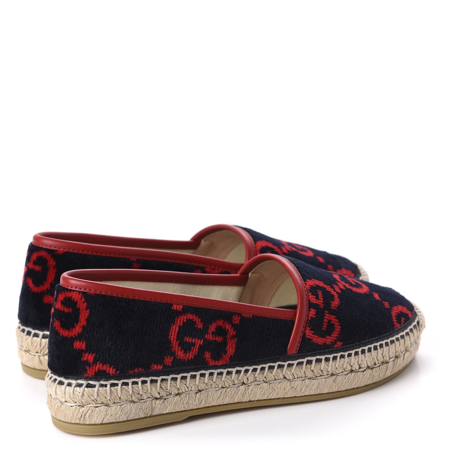 Gucci Terry Cloth GG Monogram Espadrilles 36.5 Blue Red 4 of 13