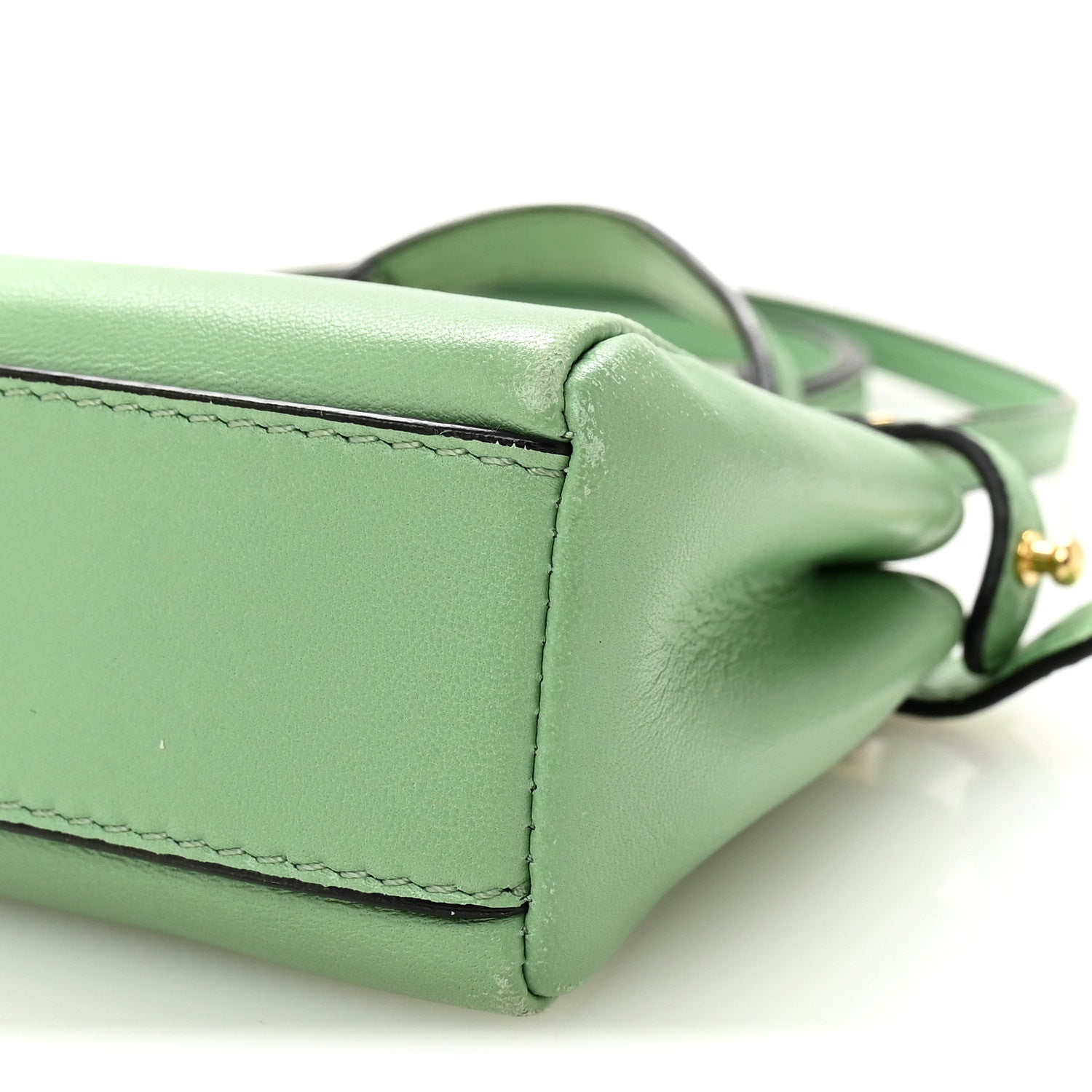 Fendi Shiny Nappa Micro Peekaboo Iconic Satchel Verde Acqua 9 of 9