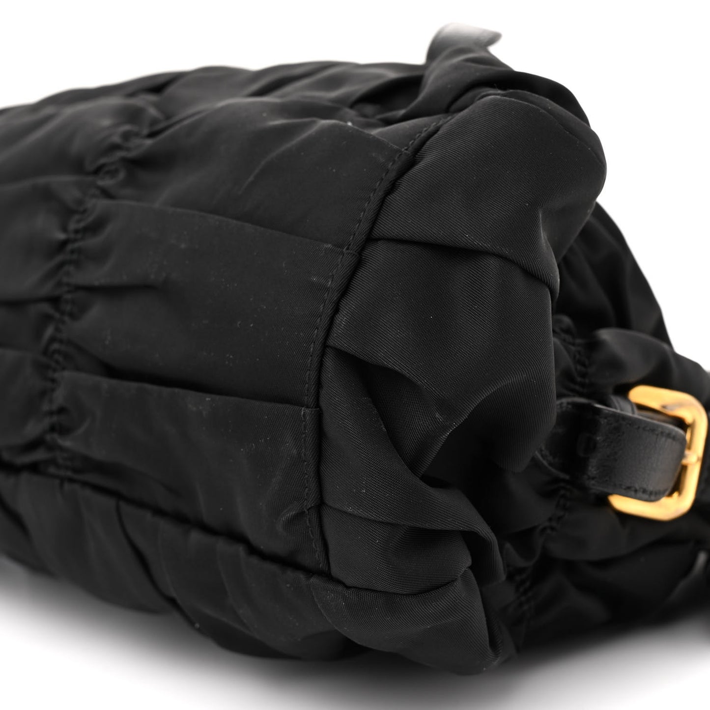 Tessuto Nylon Gaufre Shopping Satchel Black