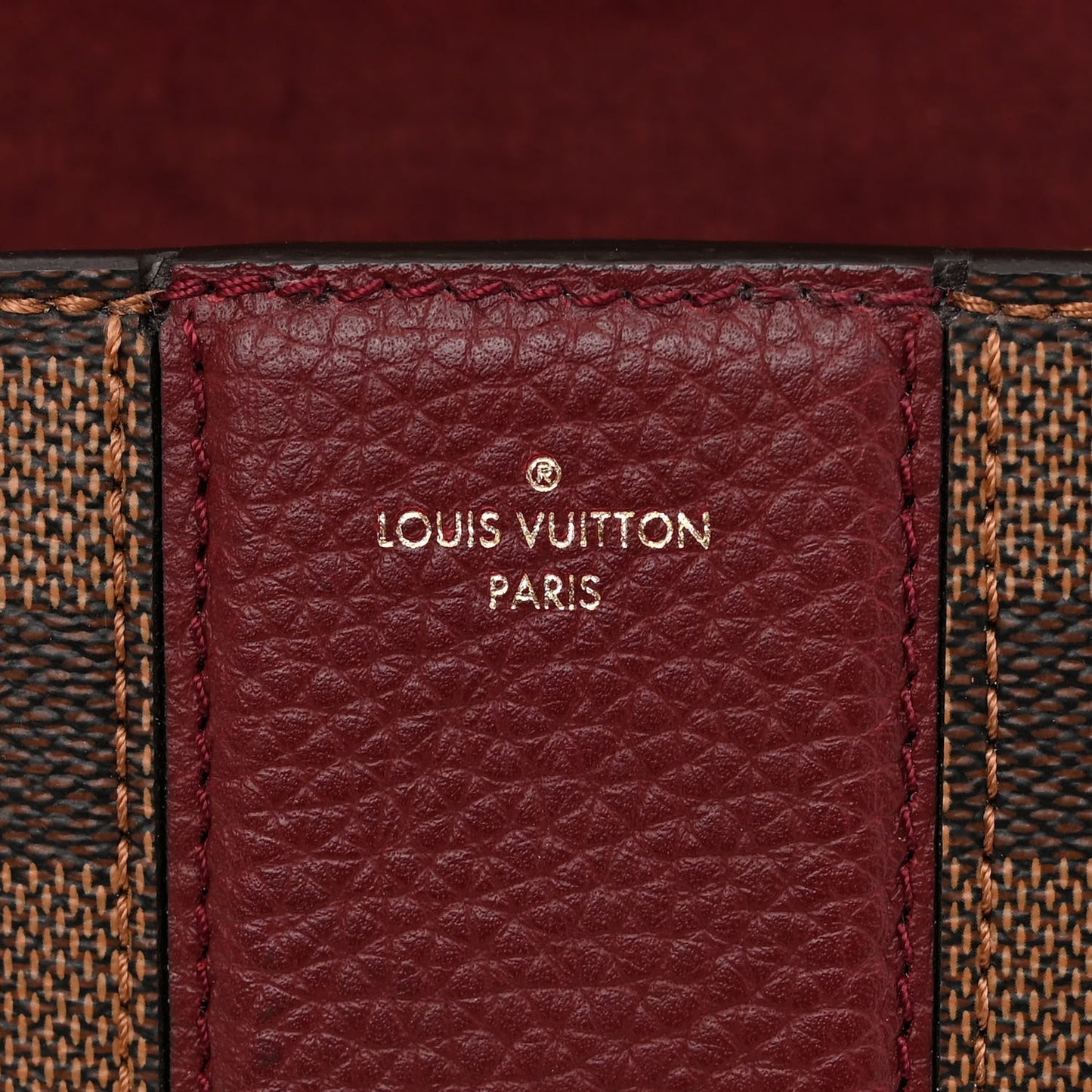 Damier Ebene Cuir Taurillon Wight Bordeaux