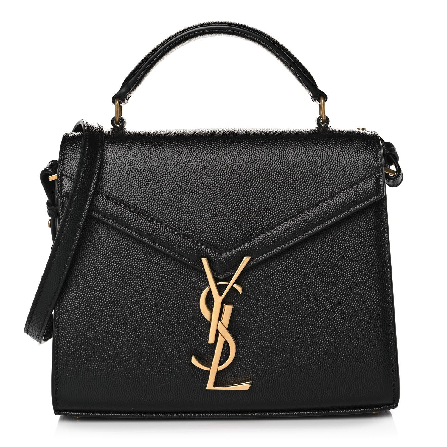 Saint Laurent Grain de Poudre Mini Classic Monogram Cassandra Top Handle Black 1 of 12