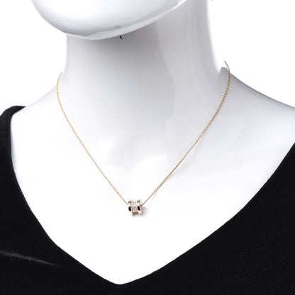 Bulgari 18K Rose Gold Diamond Small B.Zero1 Pave Pendant Necklace 2 of 5