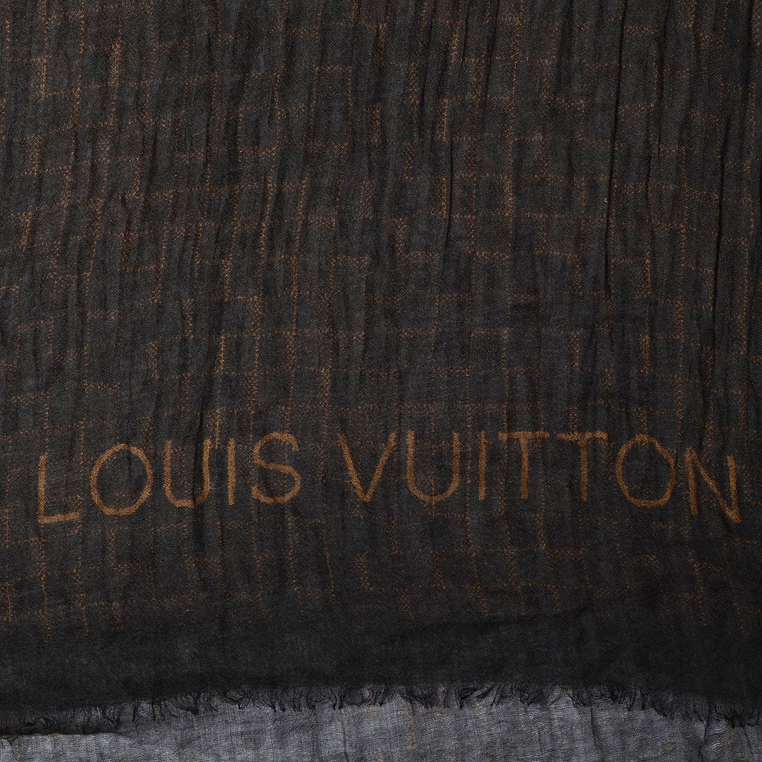 Louis Vuitton Cashmere Silk Etole Stole Damier Ebene 4 of 7