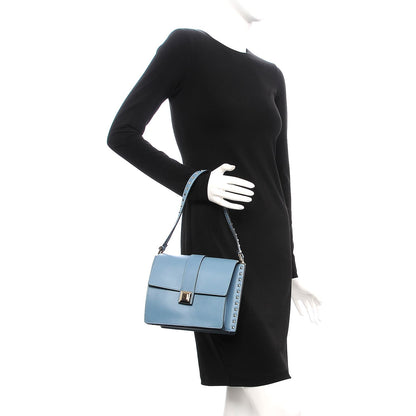 Valentino Garavani Calfskin Boxy Rockstud Trunk Shoulder Bag London Stone 2 of 6