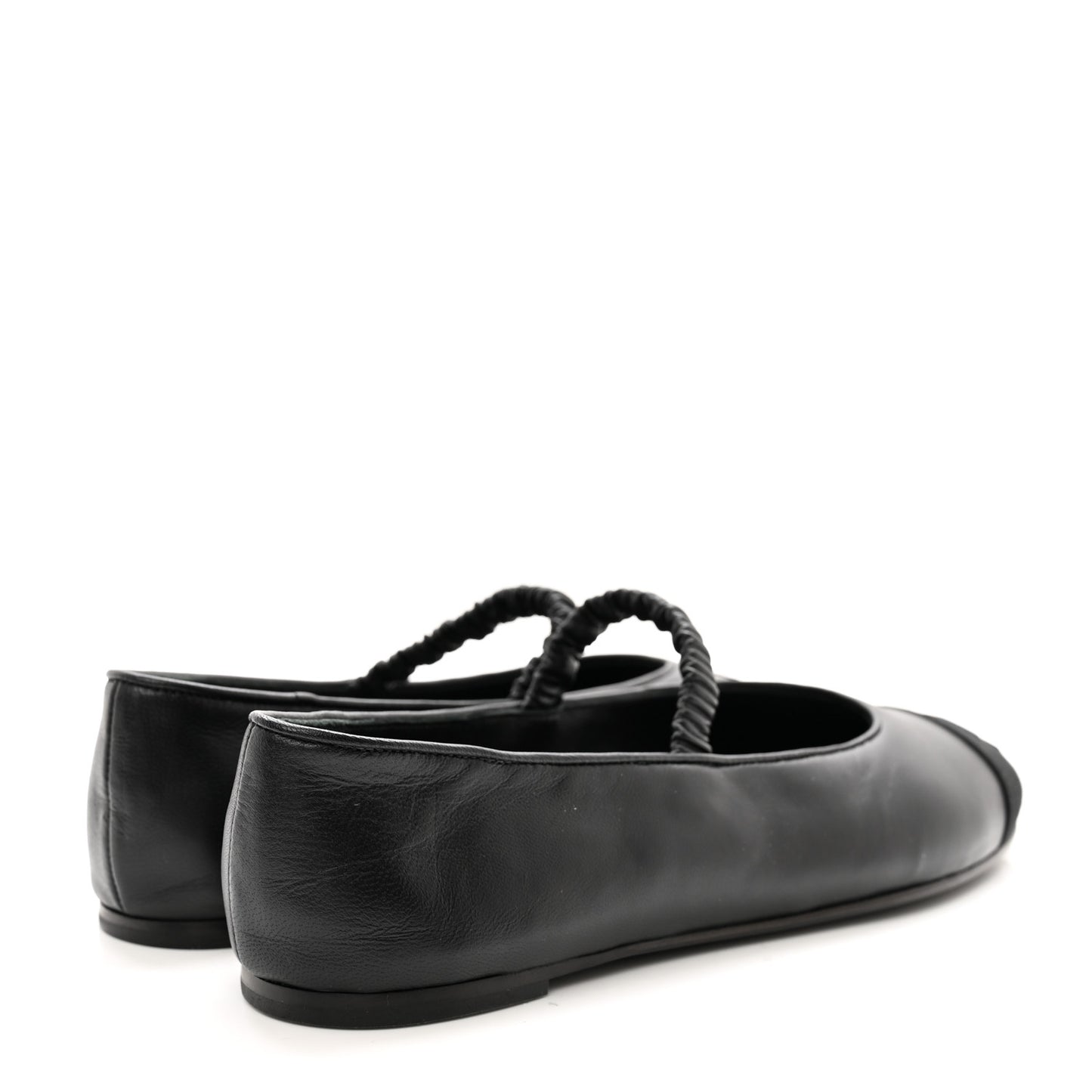 Lambskin Grosgrain Cap Toe CC Ballerina Flats With Leg Warmers 36 Black