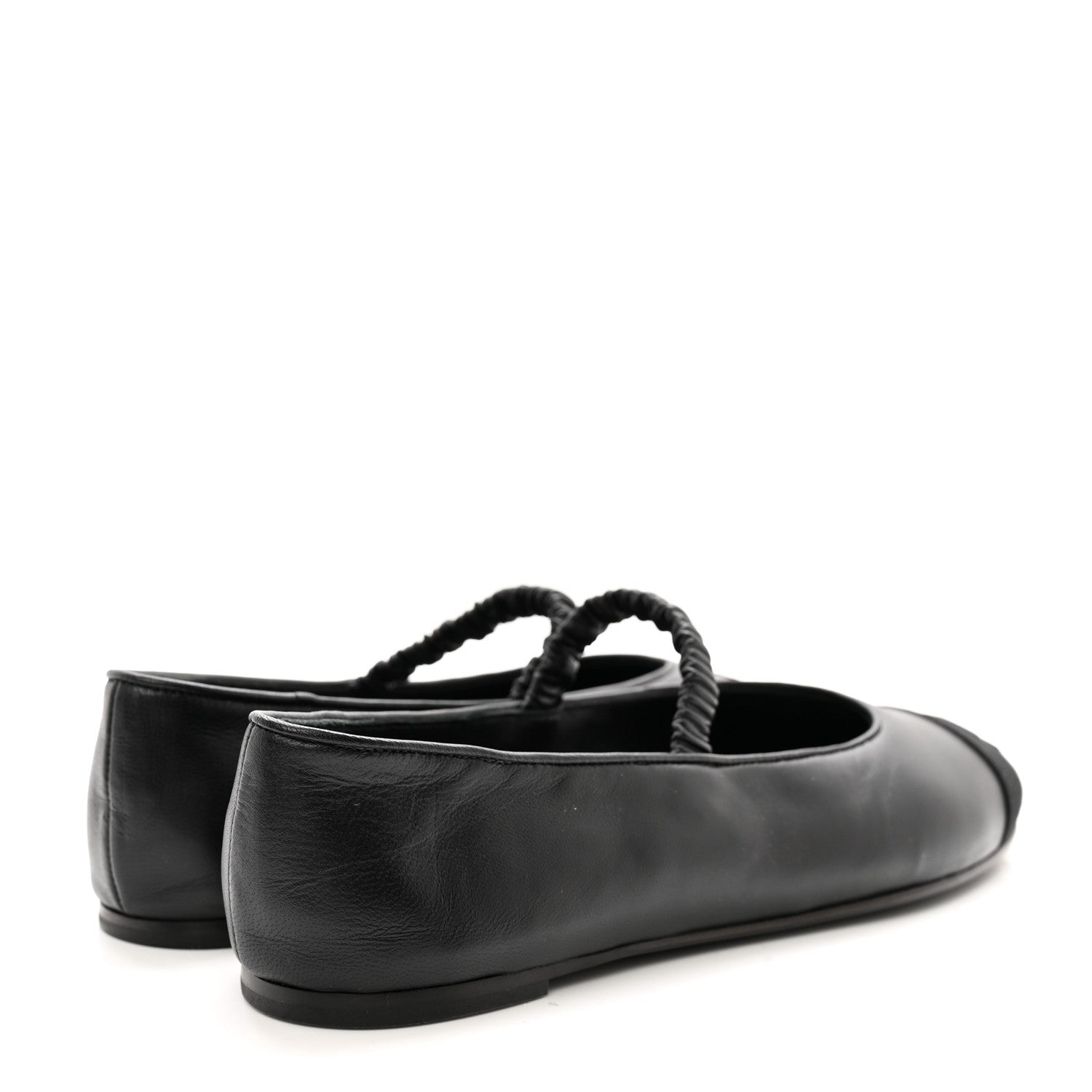 Chanel Lambskin Grosgrain Cap Toe CC Ballerina Flats With Leg Warmers 36 Black 5 of 17