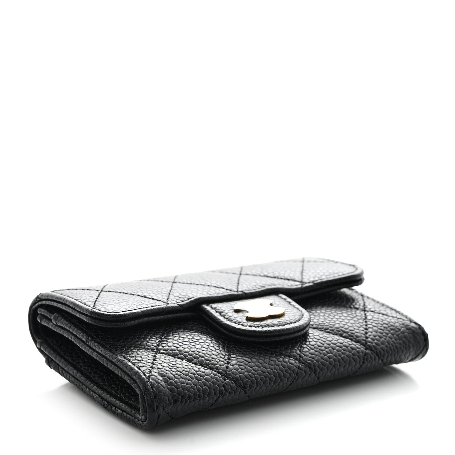 Chanel Caviar Quilted Flap Card Holder Wallet Black 4 of 10