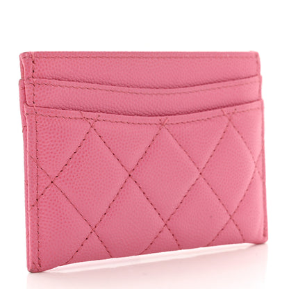 Chanel Caviar Quilted Card Holder Pink 3 of 9