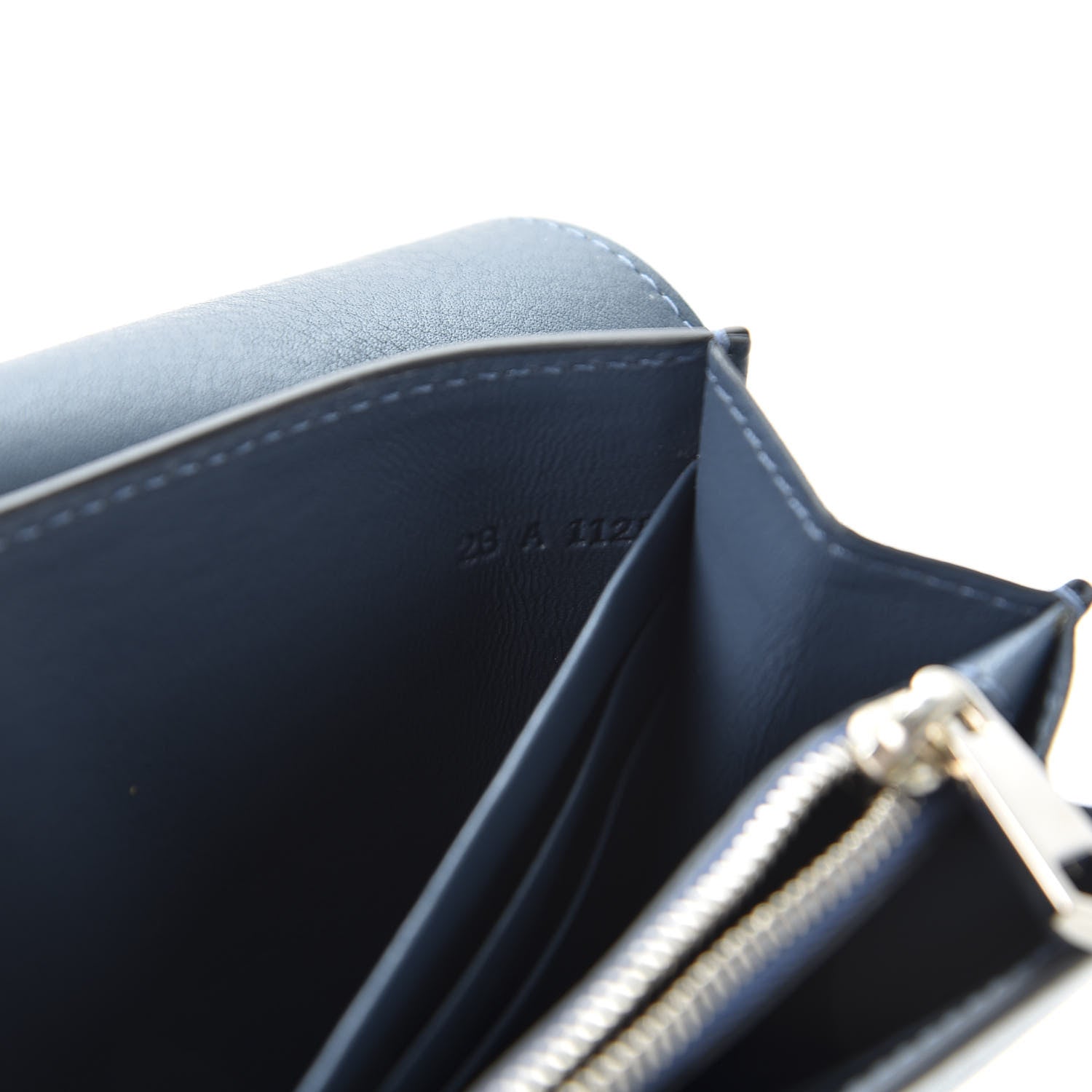 Givenchy Grained Calfskin Shark Lock Long Flap Wallet Prussian Blue 9 of 9