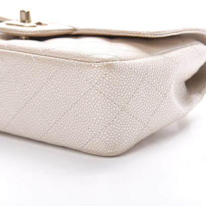 Chanel Pearly Caviar Quilted Mini Rectangular Flap Beige 10 of 11