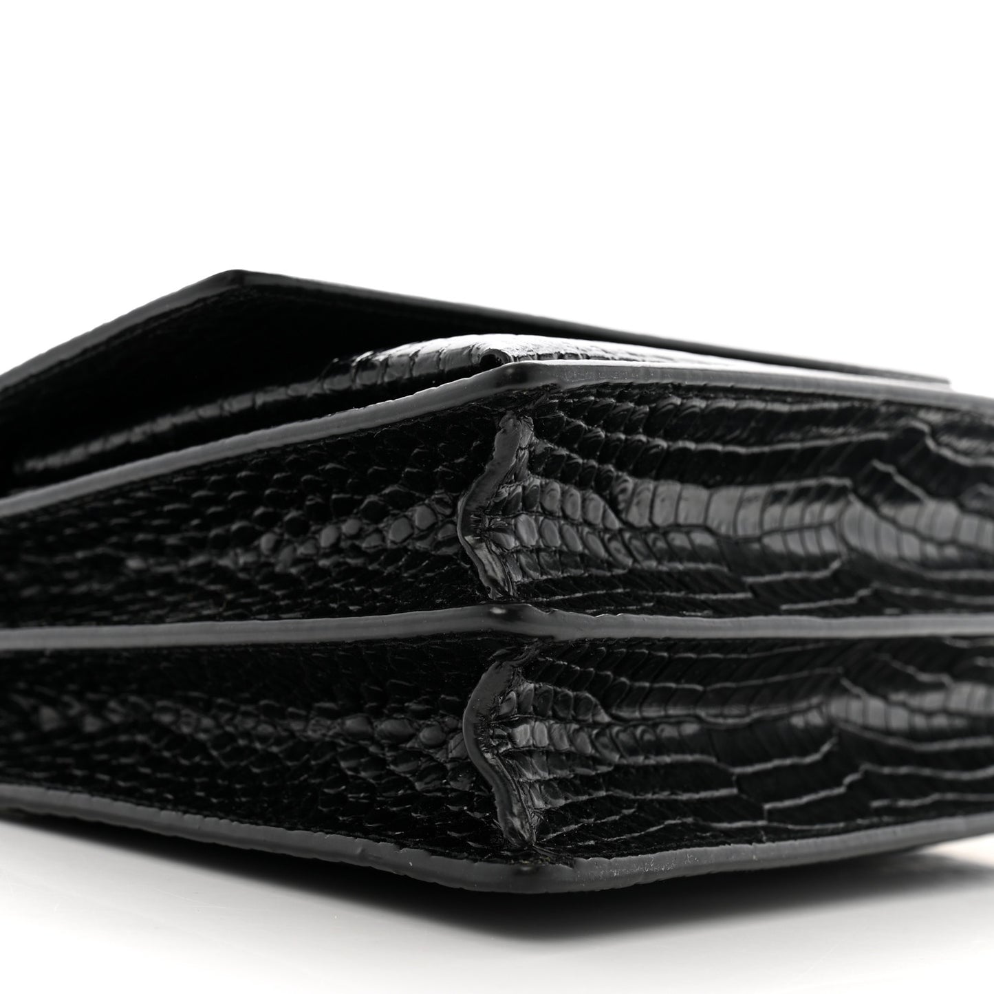 Calfskin Crocodile Embossed Medium Monogram Sunset Black