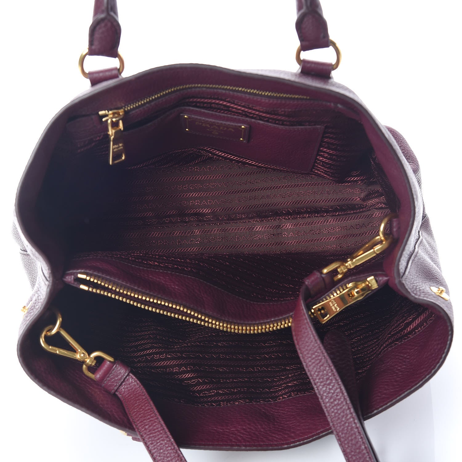 Prada Vitello Daino Tote Granato 5 of 9