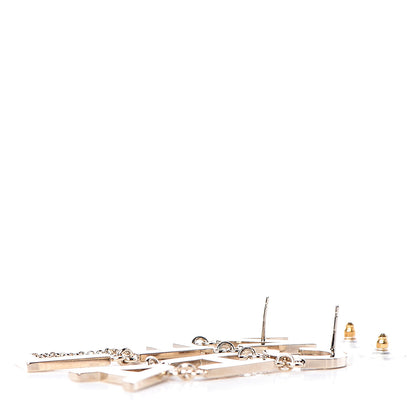 Chanel Metal Cha-Nel Logo Drop Earrings Gold 3 of 5