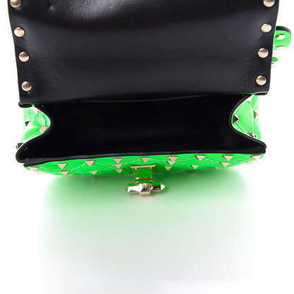 Valentino Garavani Calfskin Micro Rockstud Spike Shoulder Bag Fluo Green 4 of 9