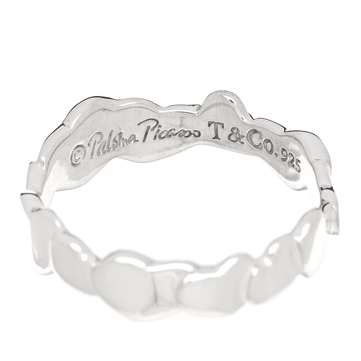 Tiffany Sterling Silver Paloma Picasso Modern Hearts Band Ring 54 7 4 of 4