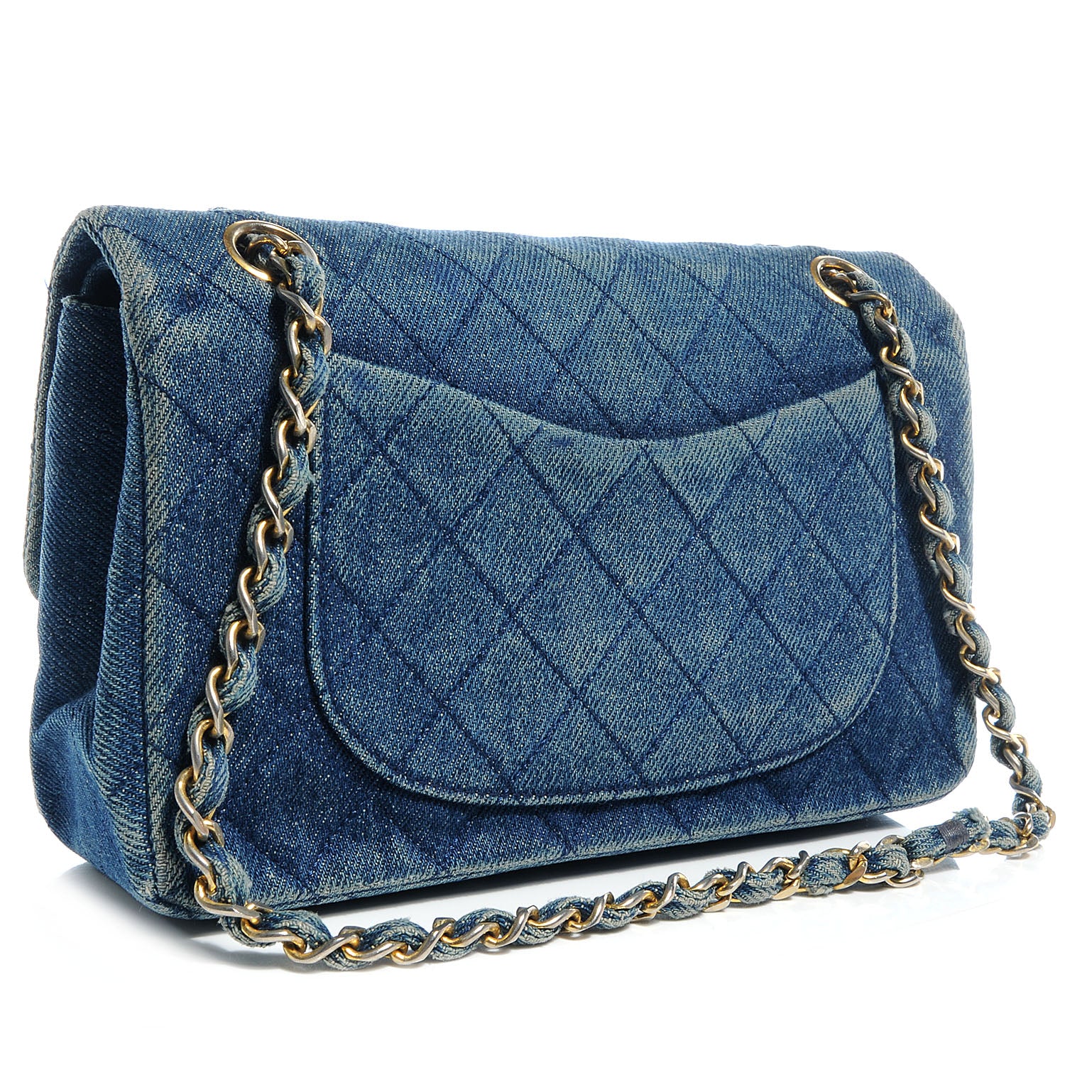 Chanel Quilted Denim Double Small Flap Blue 3 of 8