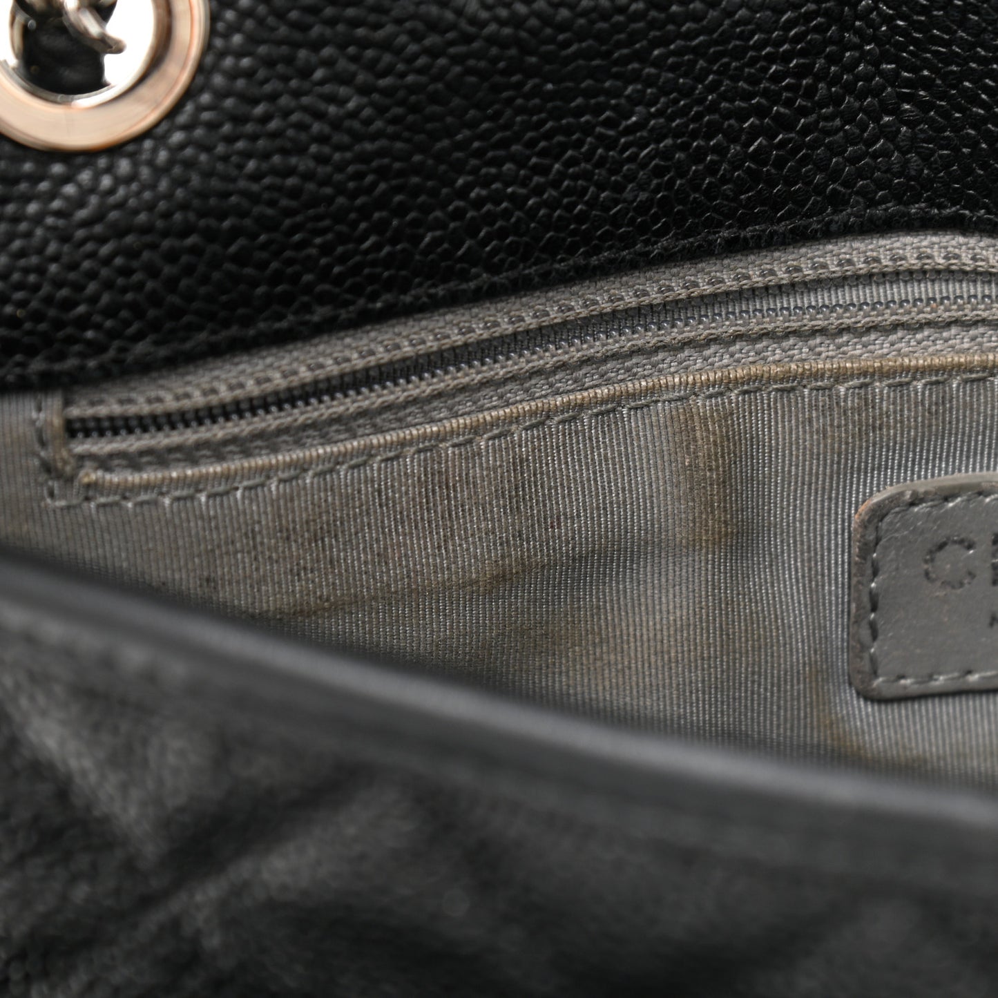 Caviar Quilted Medium French Riviera Flap Black