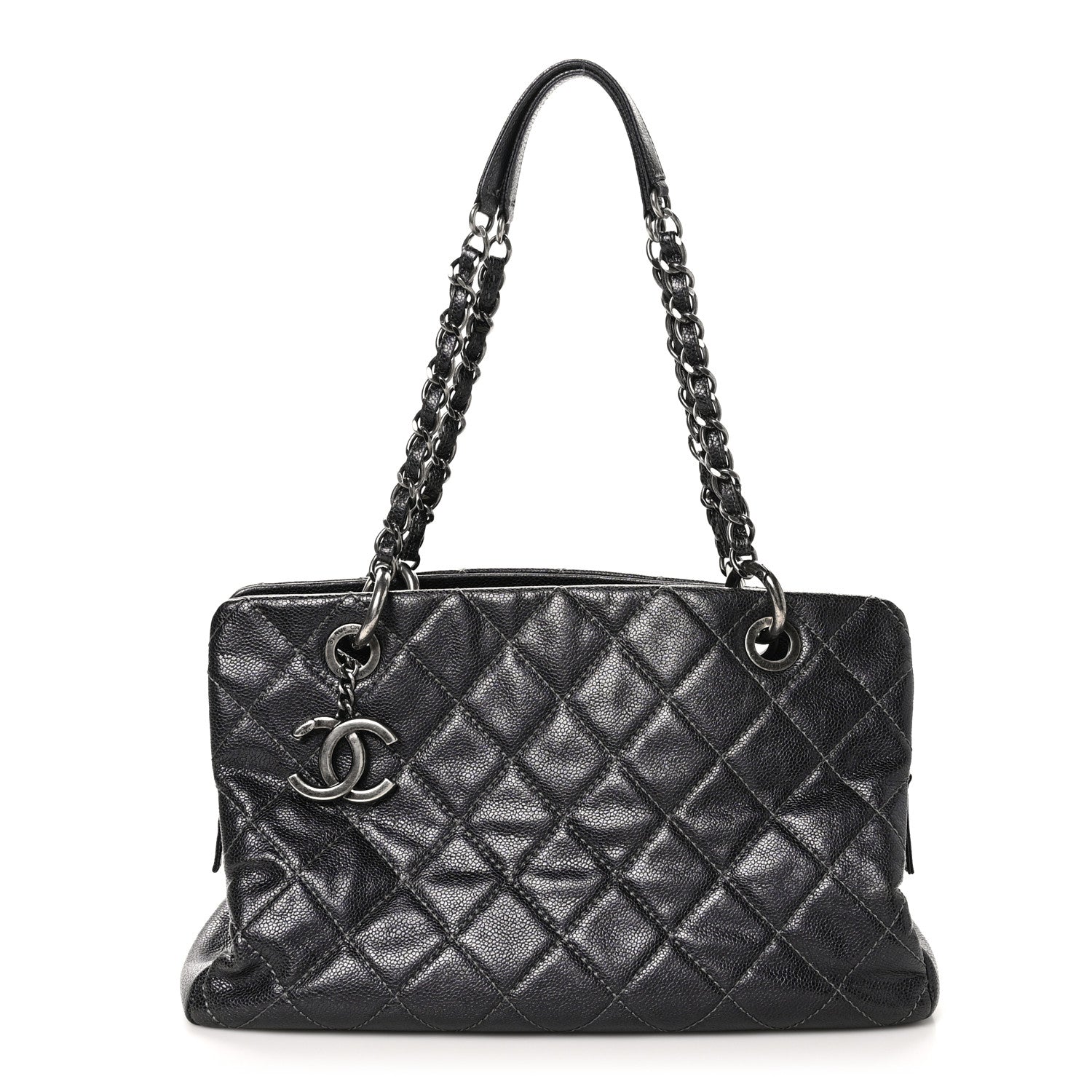 Chanel Iridescent Caviar Quilted Chic Shopping Tote Silver 1 of 11