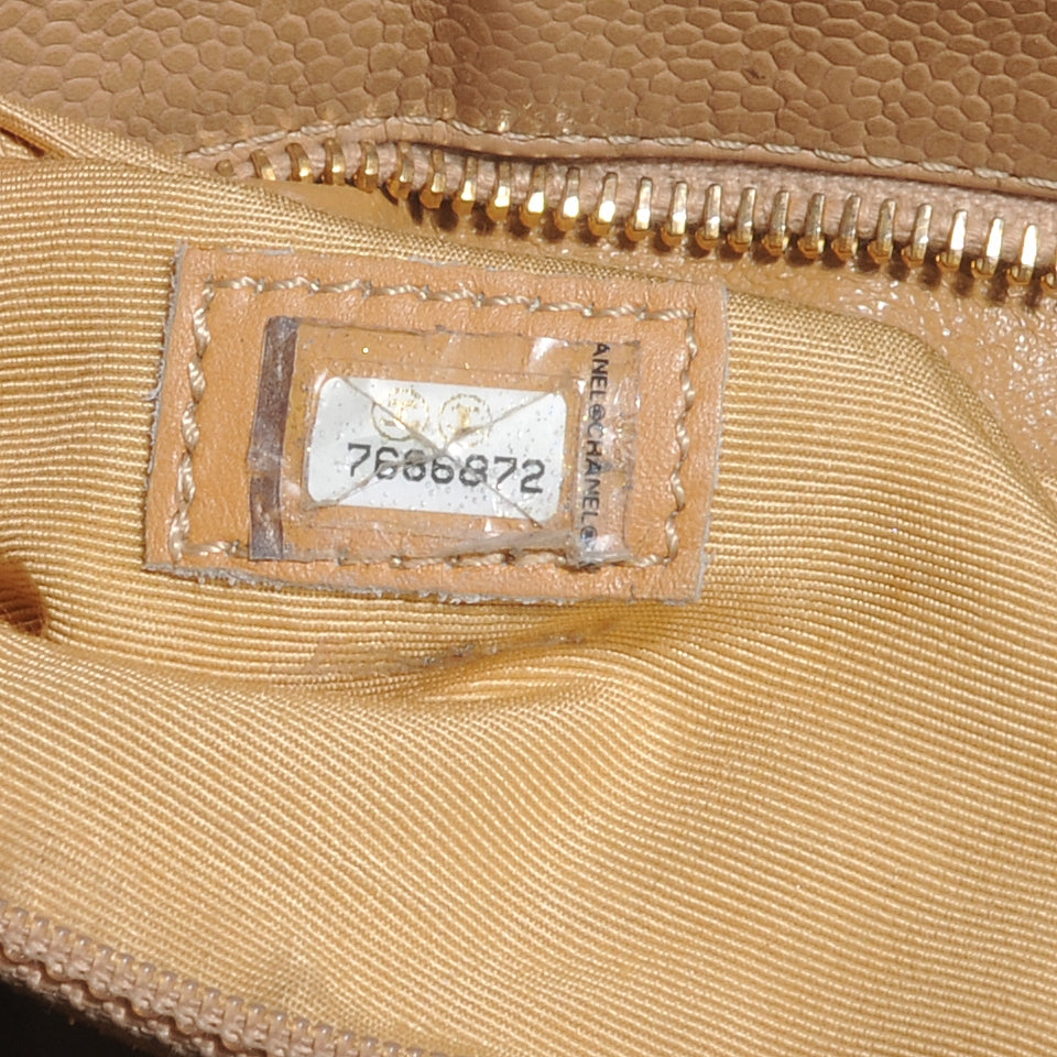 Caviar Quilted Medallion Tote Beige
