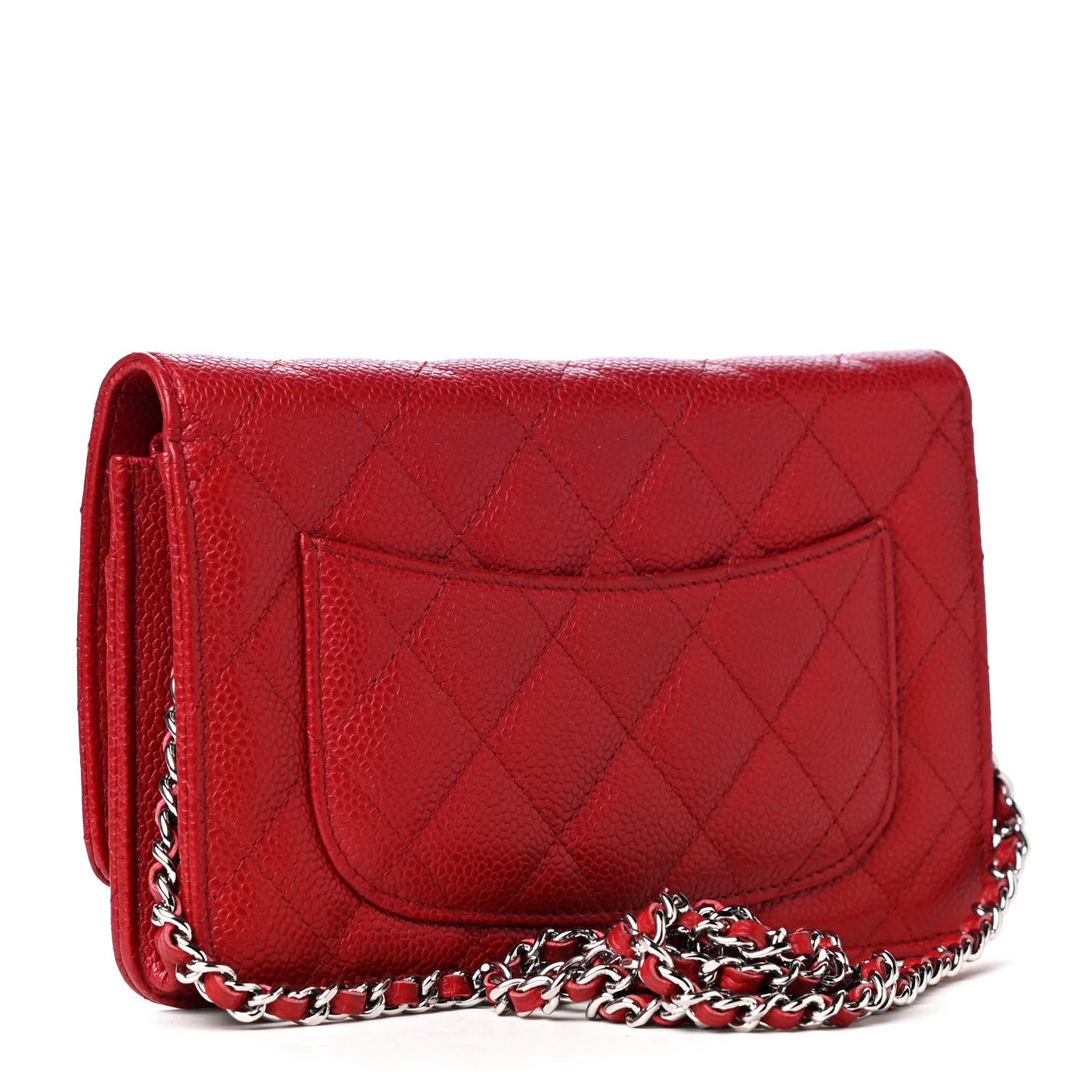 Caviar Quilted Wallet On Chain WOC Red