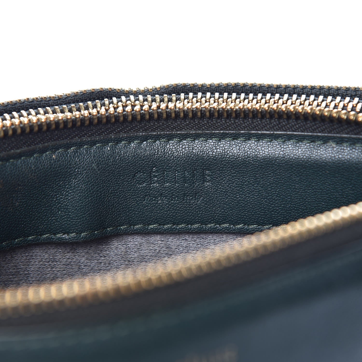 Celine Lambskin Small Trio Crossbody Bag Dark Green 18 of 42