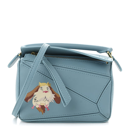 Loewe X HOWLS MOVING CASTLE Satin Calfskin Mini Heen Puzzle Bag Light Blue 1 of 9