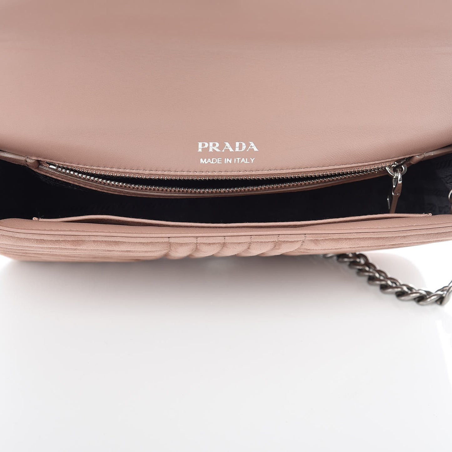 Camoscio Impunture Diagramme Medium Chain Flap Shoulder Bag Dark Rose