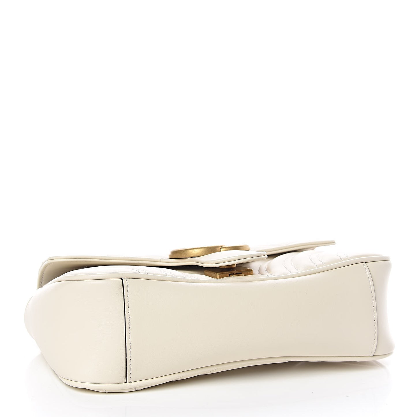 Calfskin Matelasse Mini GG Marmont Shoulder Bag White
