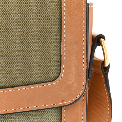 Celine Textile Natural Calfskin Classique Triomphe Khaki Tan 11 of 12