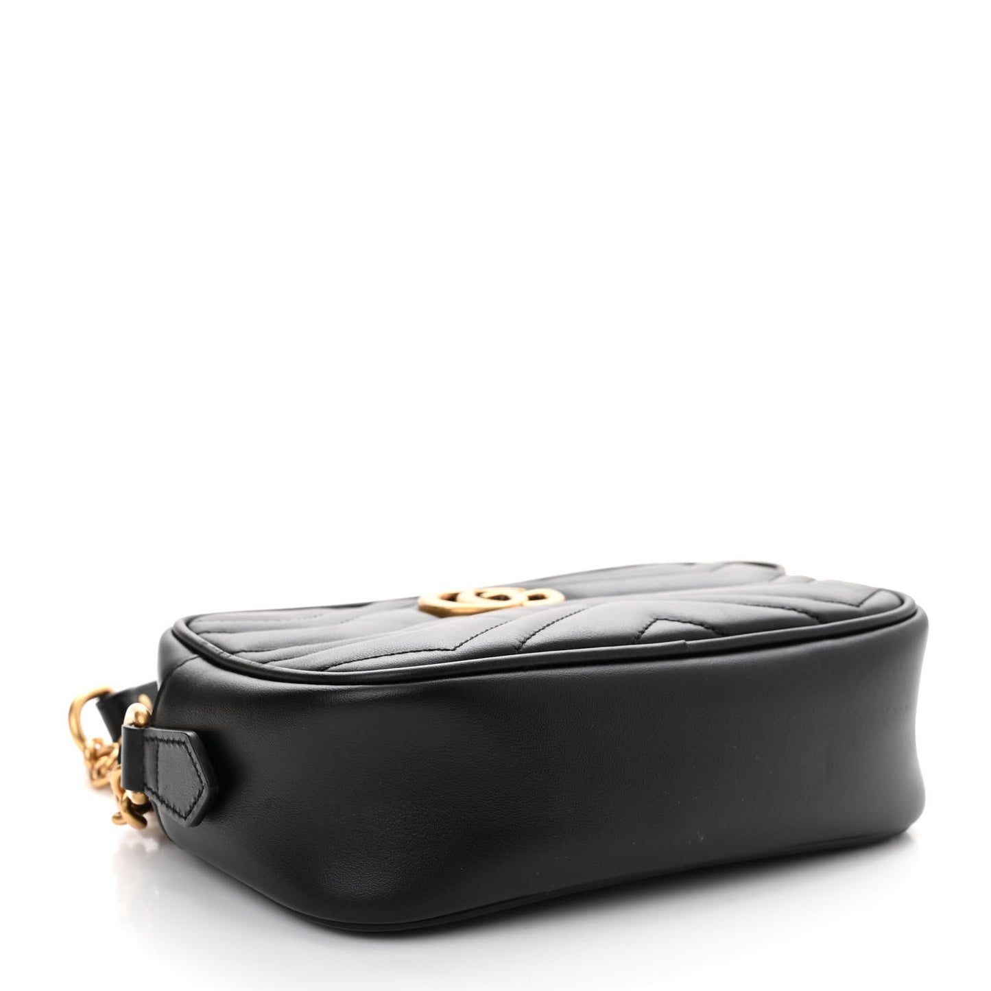 Calfskin Matelasse Mini GG Marmont Chain Shoulder Bag Black