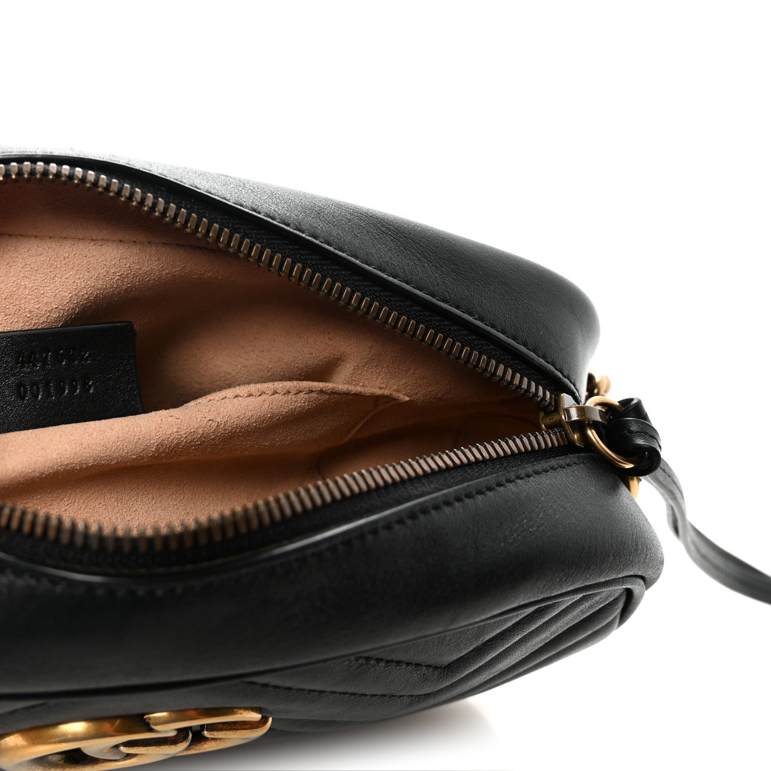 Gucci Calfskin Matelasse Small GG Marmont Chain Shoulder Bag Black 7 of 10