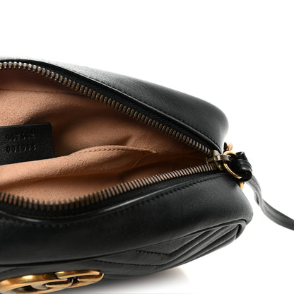 Gucci Calfskin Matelasse Small GG Marmont Chain Shoulder Bag Black 7 of 10