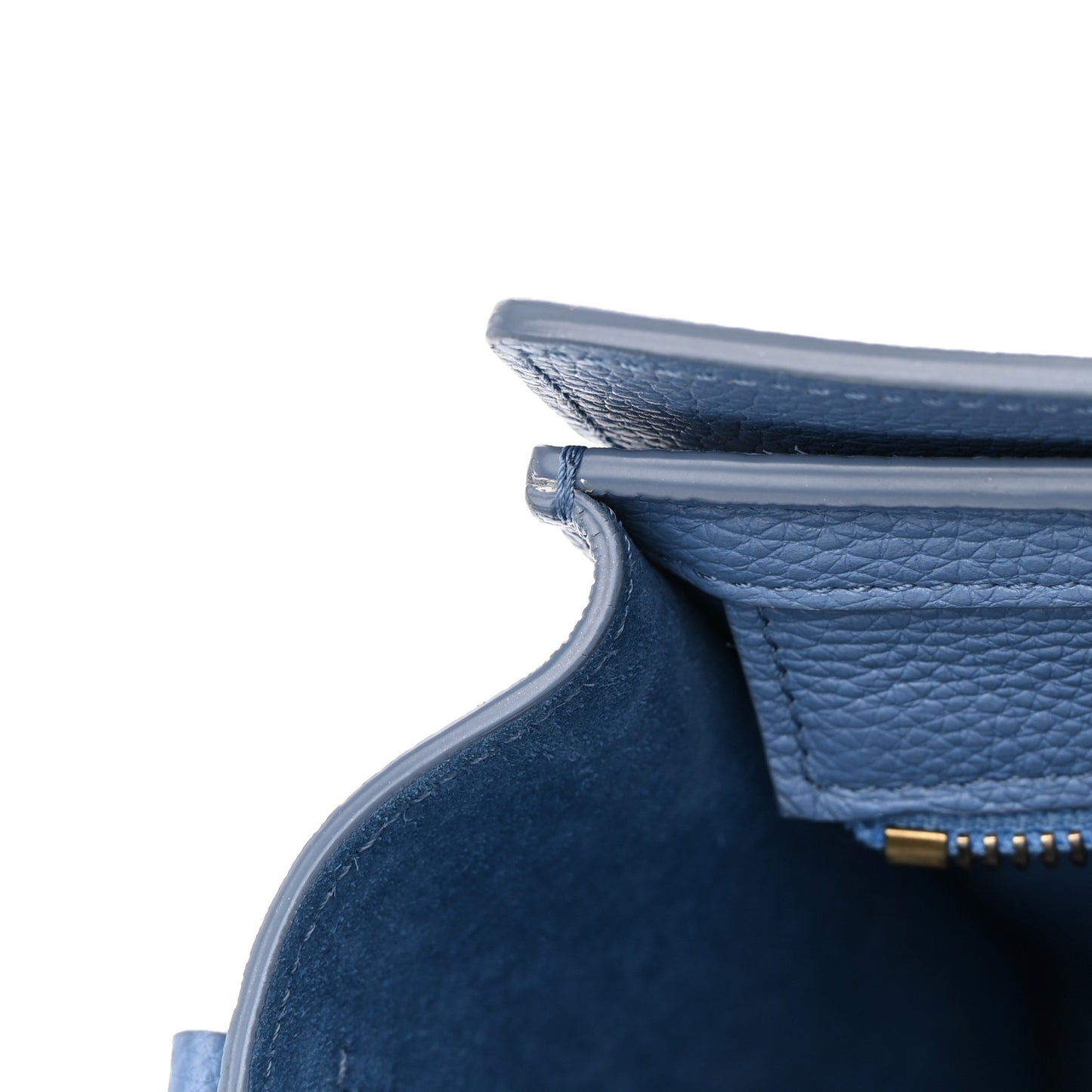 Drummed Calfskin Nano Luggage Azure