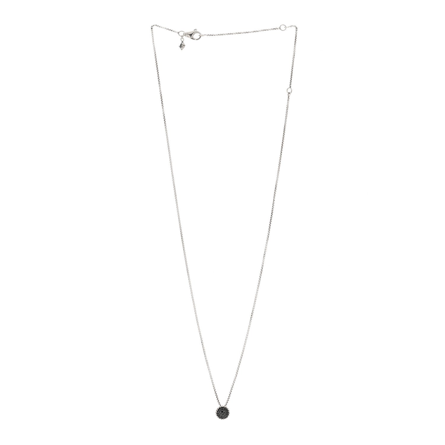 David Yurman Sterling Silver Black Diamond 8mm Petite Chatelaine Pendant Necklace 2 of 3