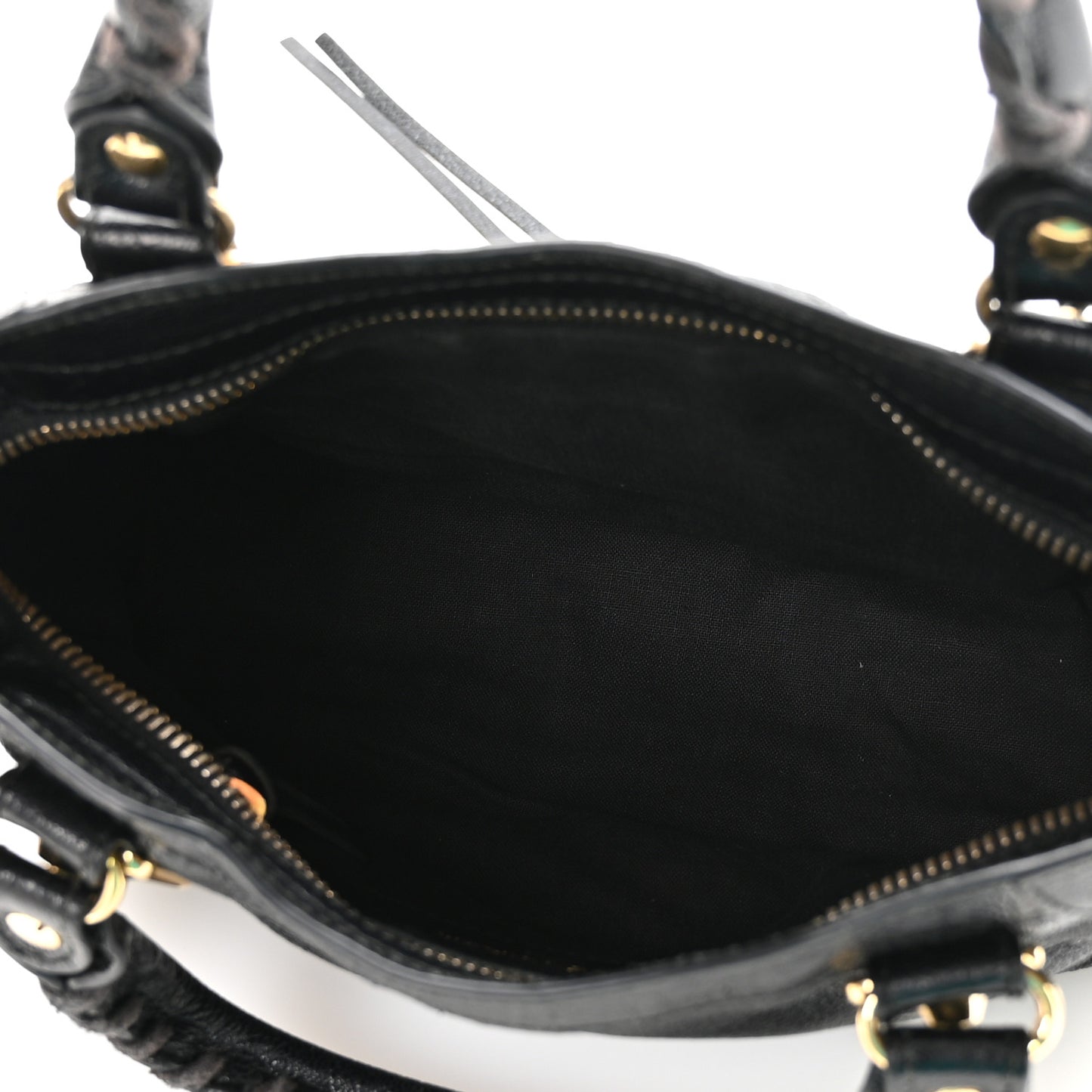 Chevre Gold Metallic Edge Hardware Mini City Black