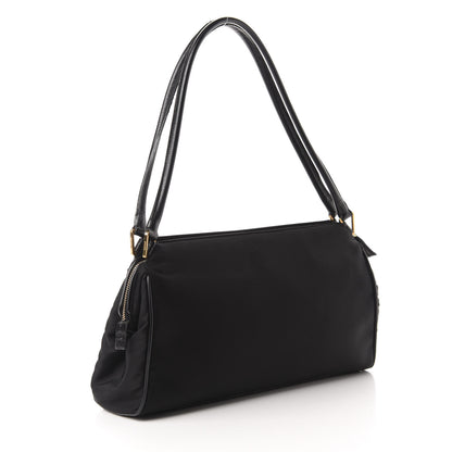 Prada Tessuto Nylon Soft Calfskin Shoulder Bag Black 3 of 11