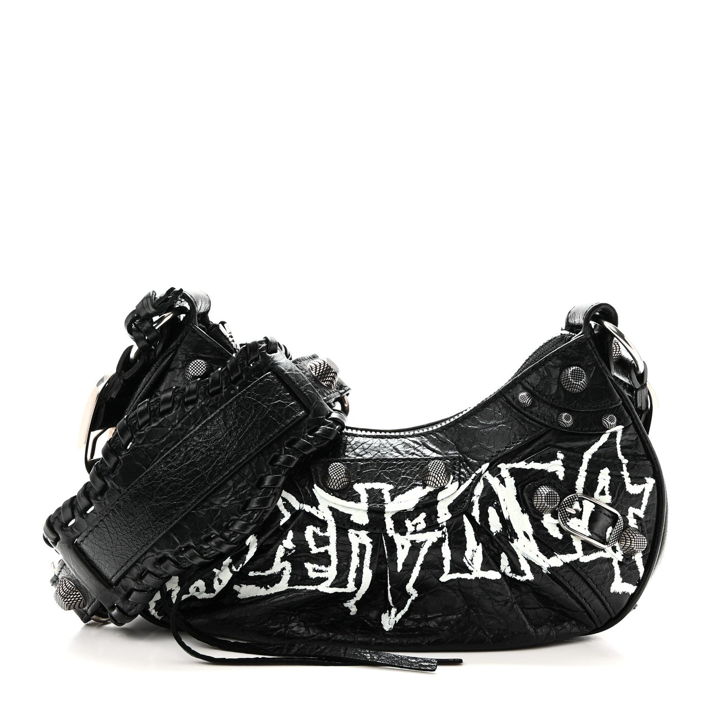 Agneau Arena Lunar New Year Graffiti Logo Le Cagole Shoulder Bag XS Black