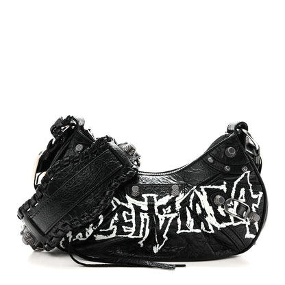 Balenciaga Agneau Arena Lunar New Year Graffiti Logo Le Cagole Shoulder Bag XS Black 1 of 11