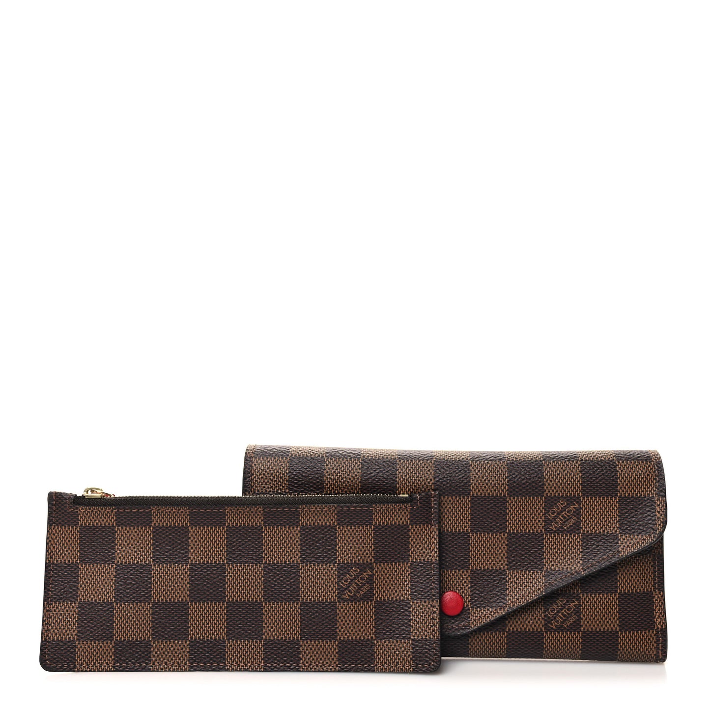 LOUIS VUITTON Damier Ebene Josephine Wallet Red