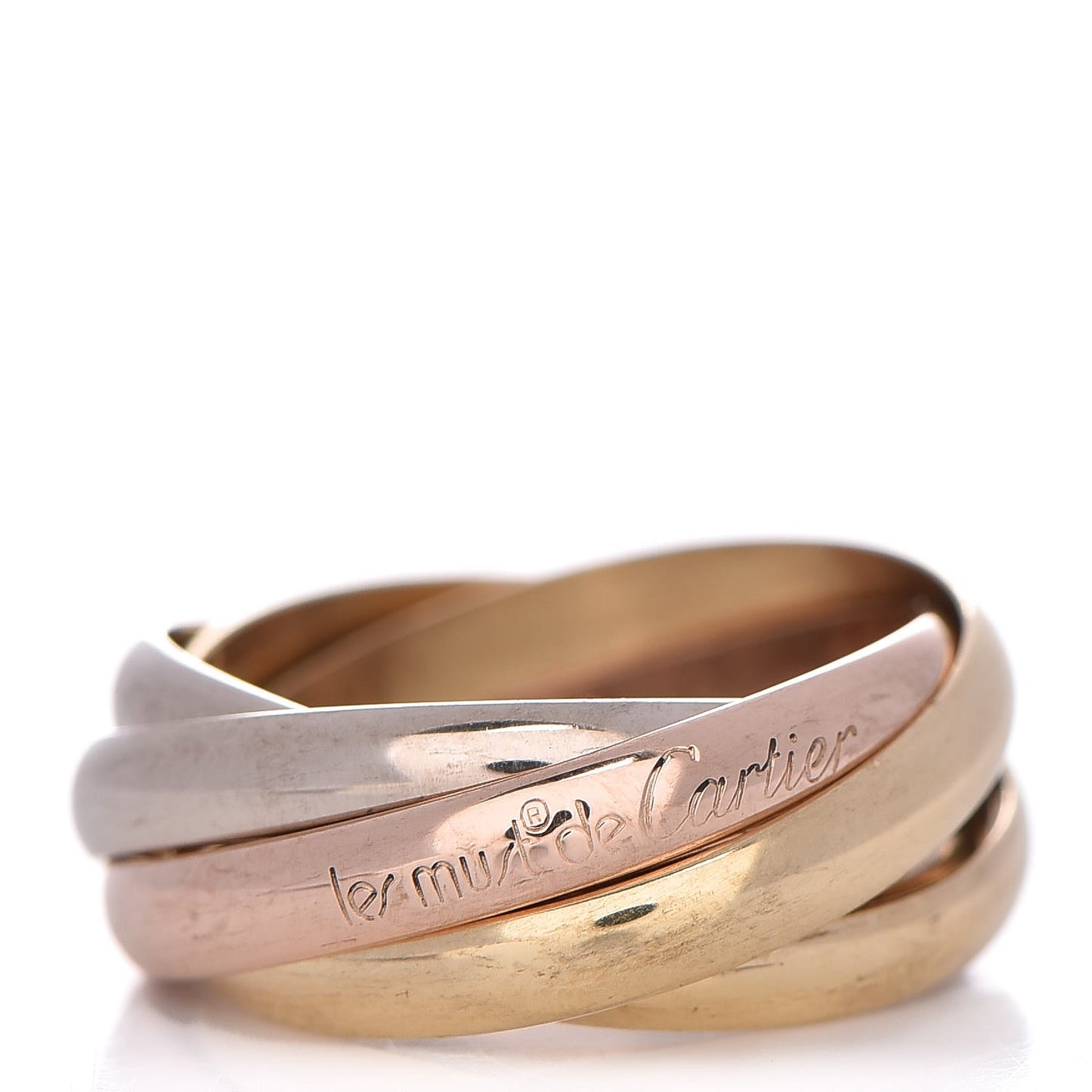 18K Pink Yellow White Gold Les Must De Trinity 5 Band Ring 49 4.75