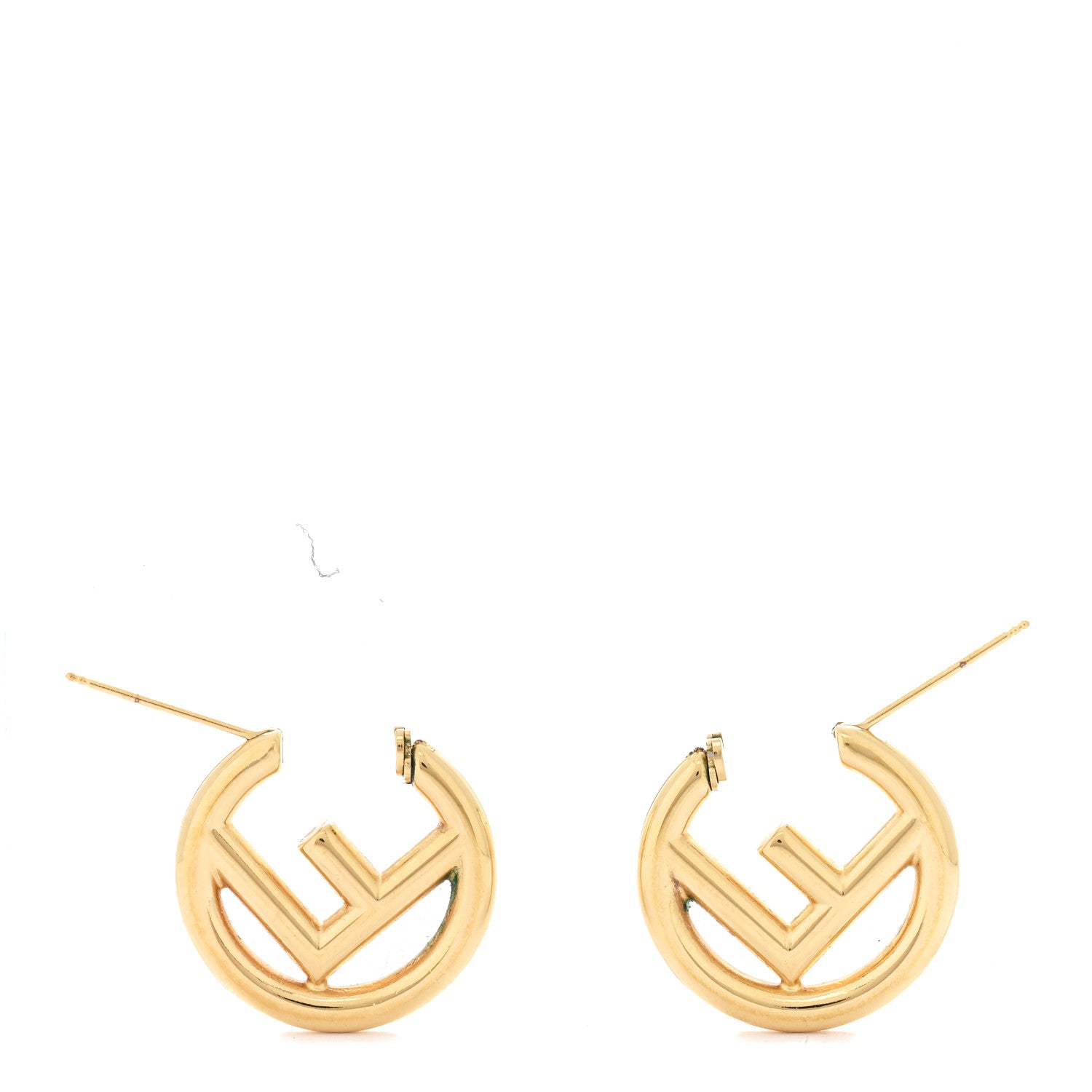 Fendi Metal FF Hoop Earrings Gold 3 of 6