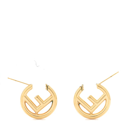 Fendi Metal FF Hoop Earrings Gold 3 of 6