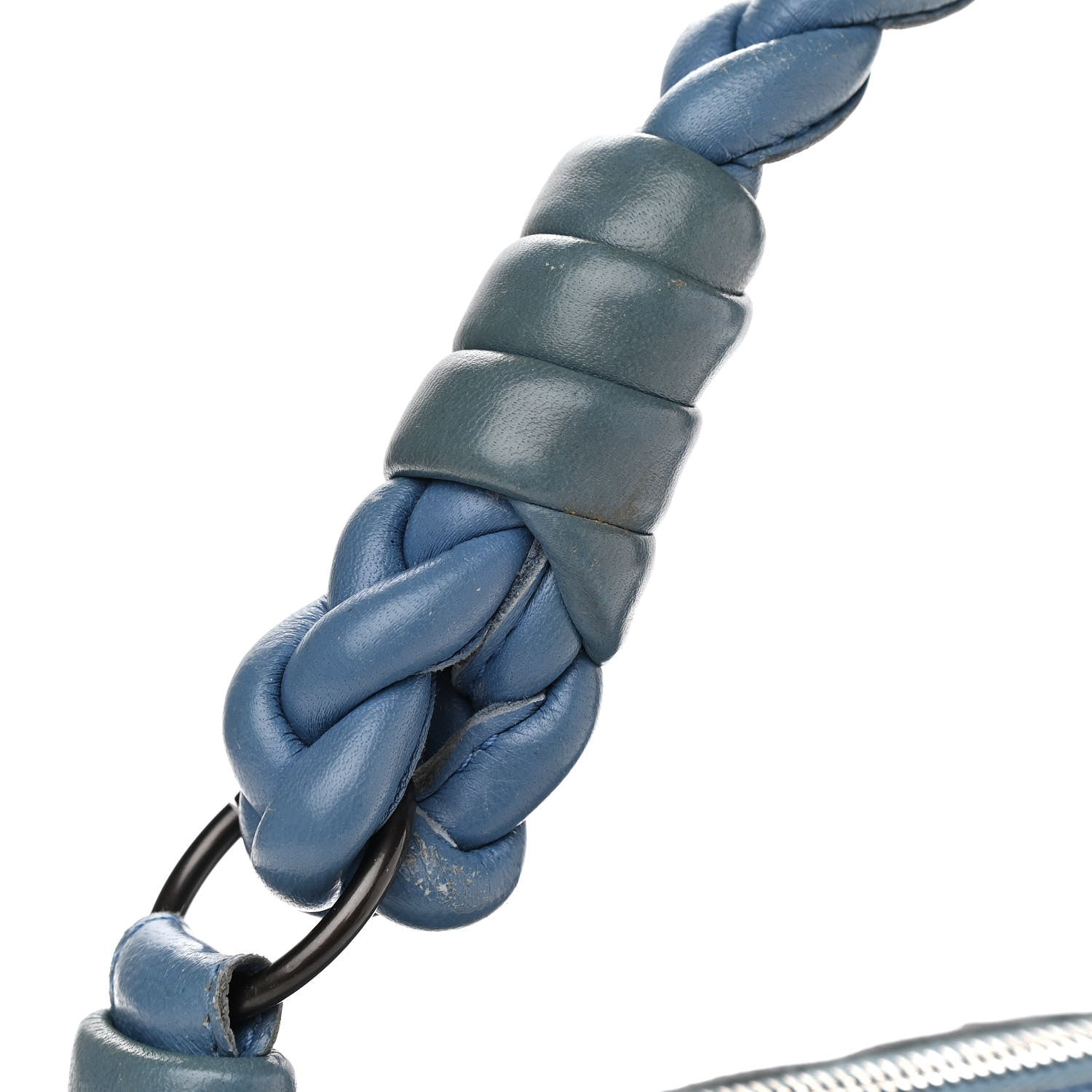 Bottega Veneta Cervo Deerskin Braided Shoulder Bag Blue 10 of 14