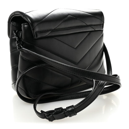 Saint Laurent Calfskin Y Quilted Monogram Monochrome Toy Loulou Crossbody Bag Black 3 of 10