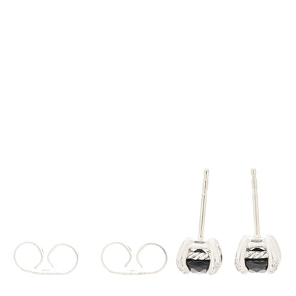 David Yurman Sterling Silver Diamond Black Onyx Petite Chatelaine Earrings 3 of 5